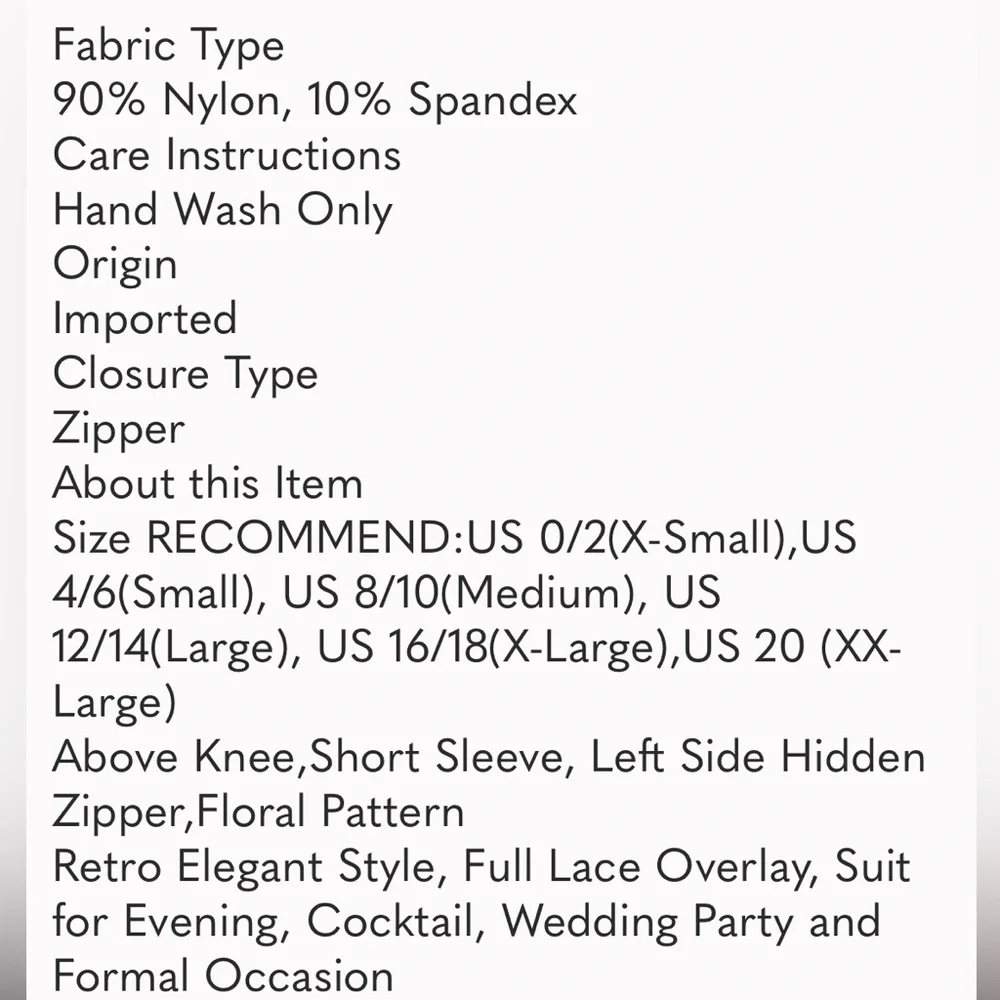 #011 MISSMAY Women's Vintage Floral Lace Short Sleeve Boat Neck Cocktail. - Picture 7 of 9